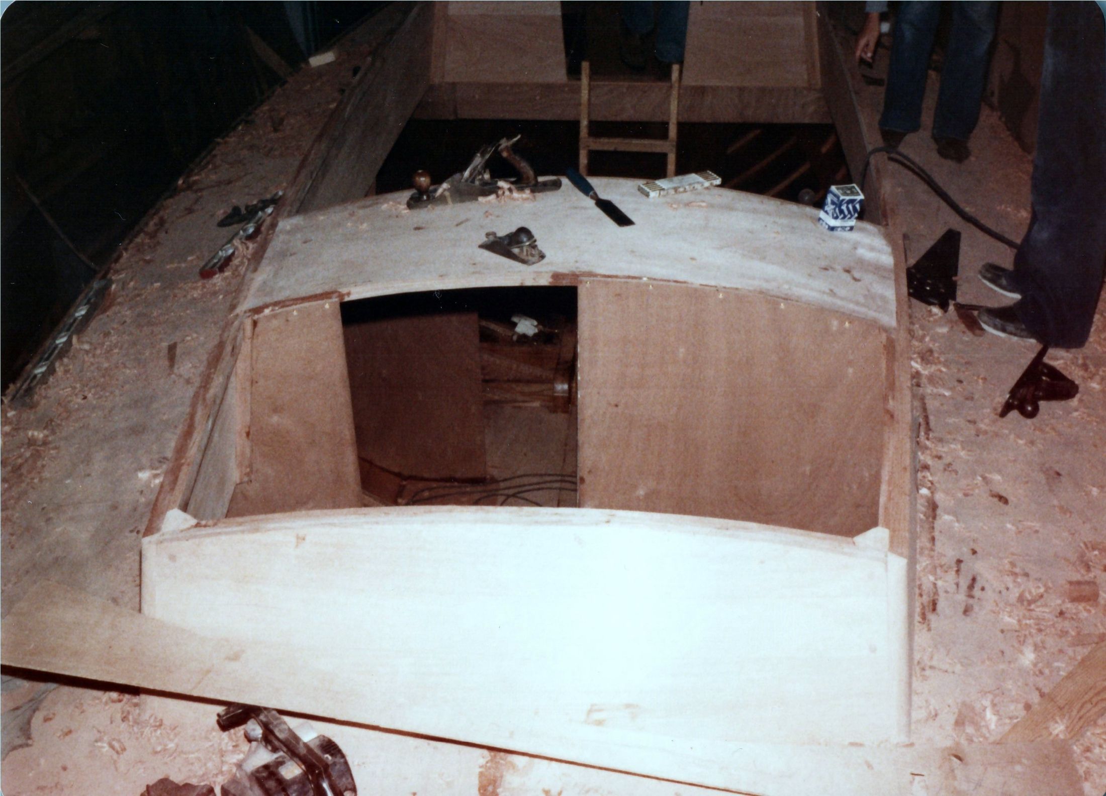 The companionway and hatch garage from above