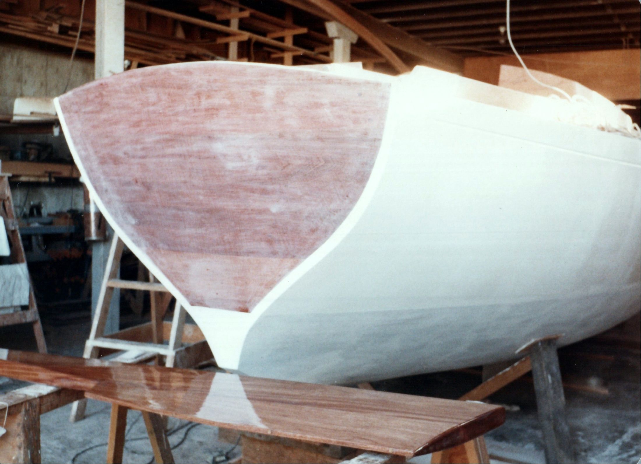 The hull primed, the bow turned toward the door