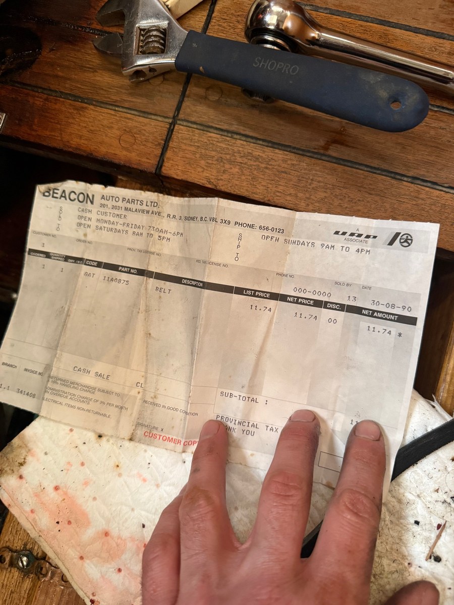 Blown alternator belt., 2 Apr 2026